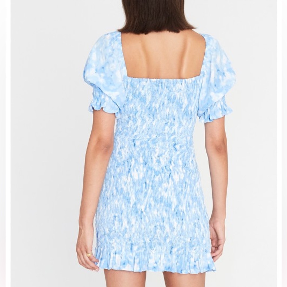 Faithfull the Brand Magnolia Mini Dress Roos Tie Dye Blue - Picture 3 of 8